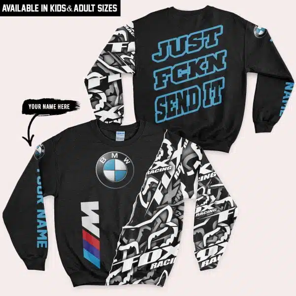 Just Fkcn Send It - BWM - Custom name - Blue - Image 5