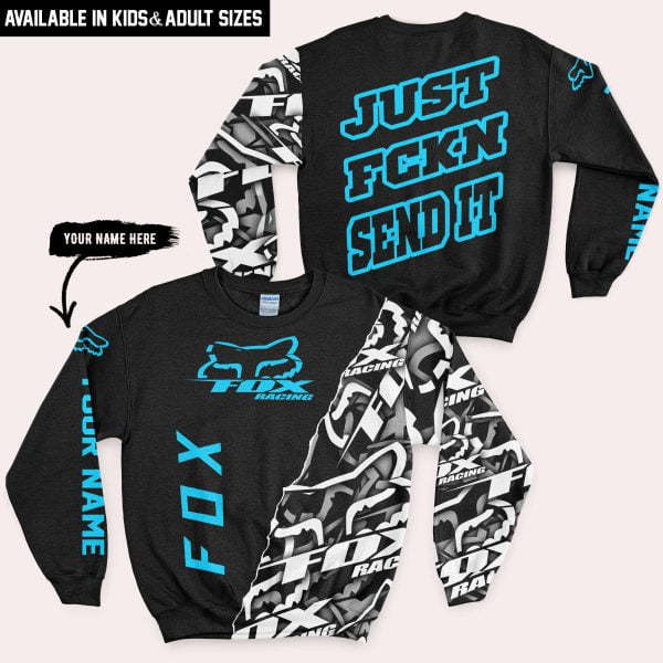 Just Fkcn Send It - Fox Racing - Custom name - Sky blue - Image 4