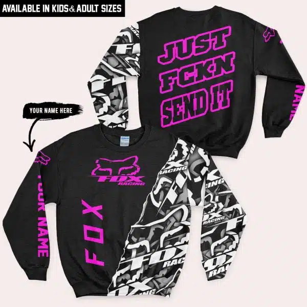 Just Fkcn Send It - Fox Racing - Custom name - Vivid pink - Image 4