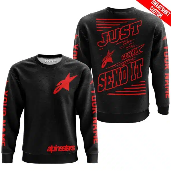 Premium Just Fckn Gonna Send It - Custom Name - Alpinestars - Red Black - Image 6