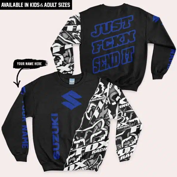 Just Fkcn Send It - Suzuki - Custom name - Blue - Image 3