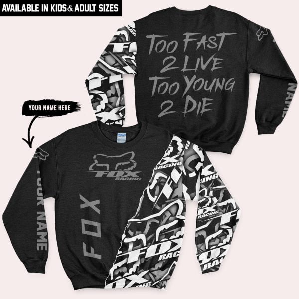 Too Fast To Live Too Young To Die - Fox Racing - Grey - Image 4