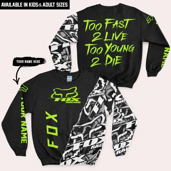 Too Fast To Live Too Young To Die - Fox Racing - Neon - Image 4