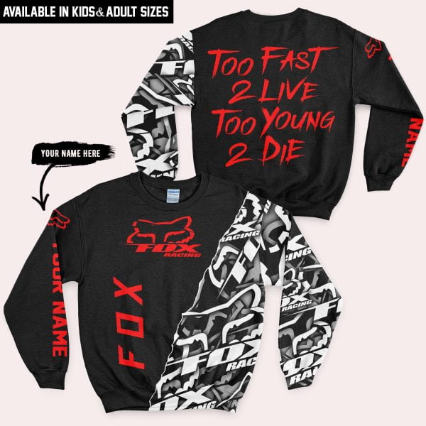 Too Fast To Live Too Young To Die - Fox Racing - Red - Image 4