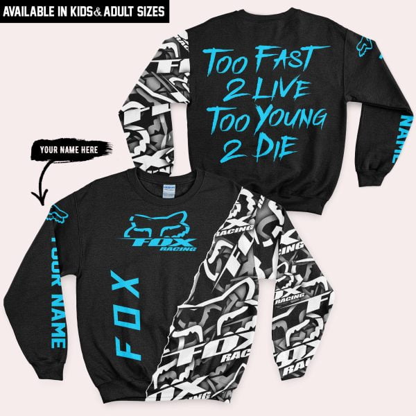 Too Fast To Live Too Young To Die - Fox Racing - Sky Blue - Image 4