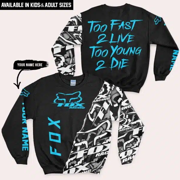 Too Fast To Live Too Young To Die - Fox Racing - Sky Blue - Image 4