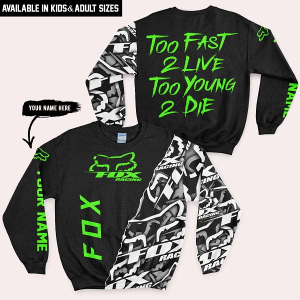 Too Fast To Live Too Young To Die - Fox Racing - Vivid Green - Image 4