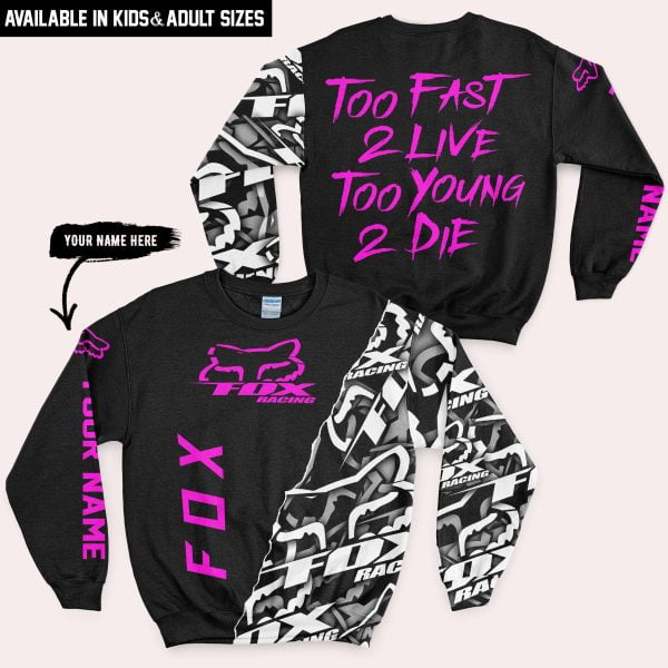 Too Fast To Live Too Young To Die - Fox Racing - Vivid Pink - Image 4