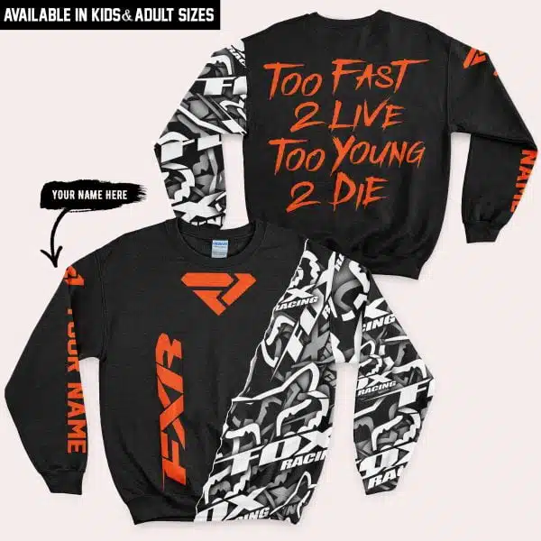 Too Fast To Live Too Young To Die - FXR - Custom name - Orange - Image 4