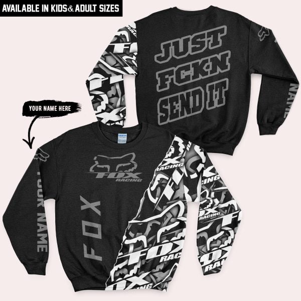 Just Fkcn Send It - Fox Racing - Custom name - Grey - Image 4