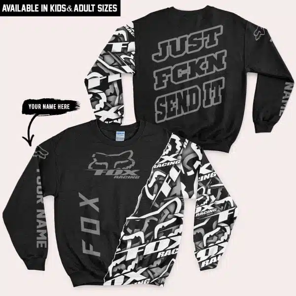 Just Fkcn Send It - Fox Racing - Custom name - Grey - Image 4