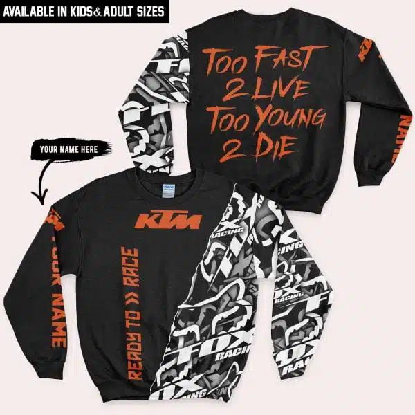 Too Fast To Live Too Young To Die - Ktm - Custom name - Orange - Image 4