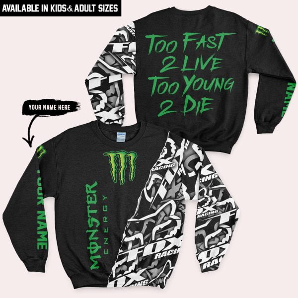 Too Fast To Live Too Young To Die - Monster - Custom name - Green - Image 5