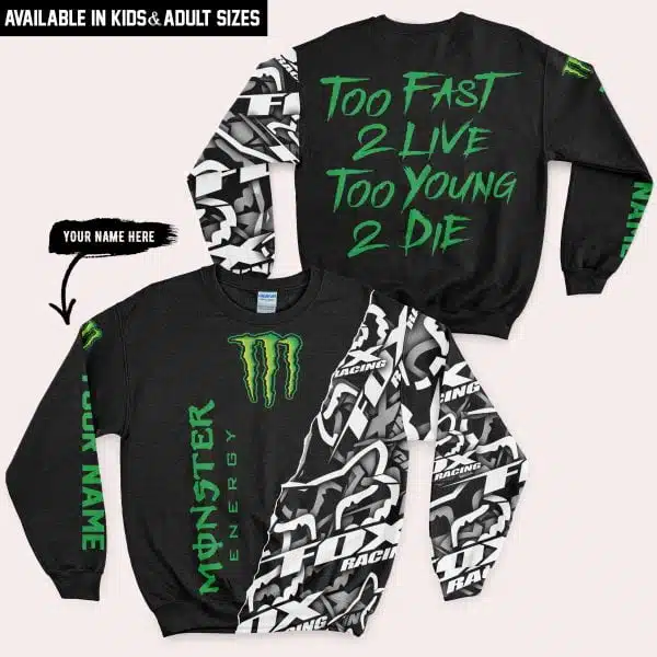 Too Fast To Live Too Young To Die - Monster - Custom name - Green - Image 5