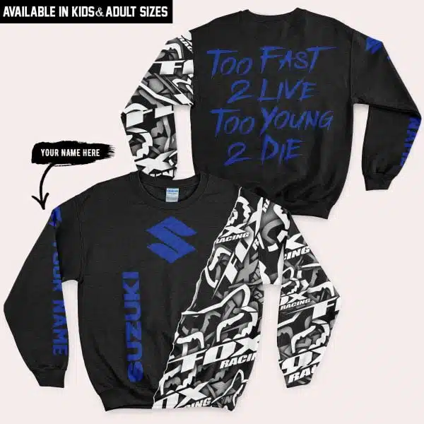 Too Fast To Live Too Young To Die - Suzuki - Custom name - Blue - Image 4