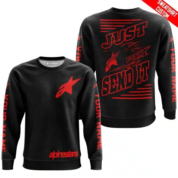 Premium Just Fckn Gonna Send It - Custom Name - Alpinestars - Red Black - Image 5