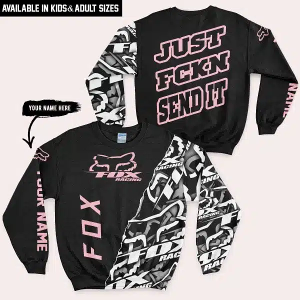 Just Fkcn Send It - Fox Racing - Custom name - Pink - Image 4