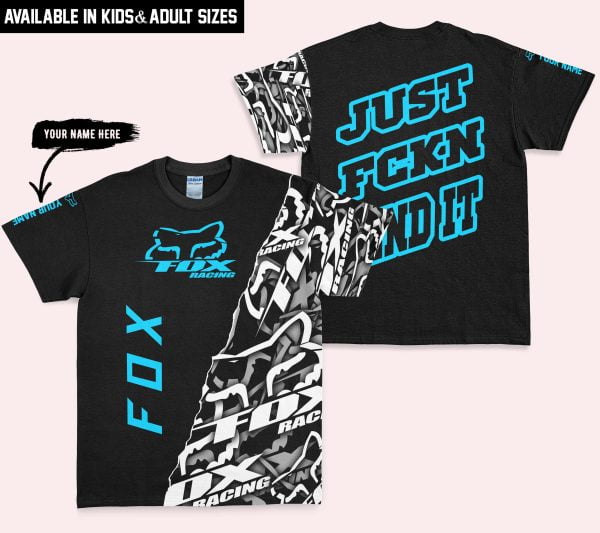 Just Fkcn Send It - Fox Racing - Custom name - Sky blue - Image 3