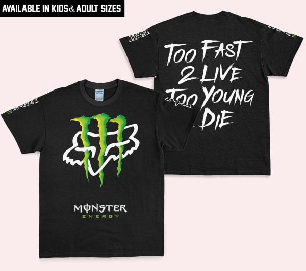 Too Fast To Live Too Young To Die - Monster Energy Fox Racing - Black - Image 6