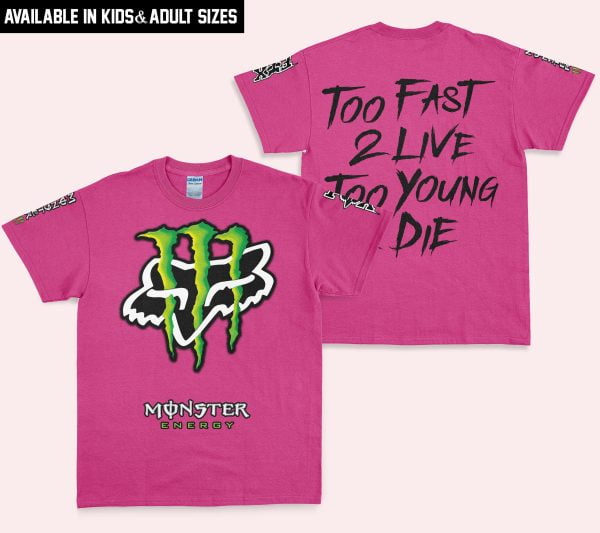 Too Fast To Live Too Young To Die - Monster Energy Fox Racing - Bright pink - Image 3