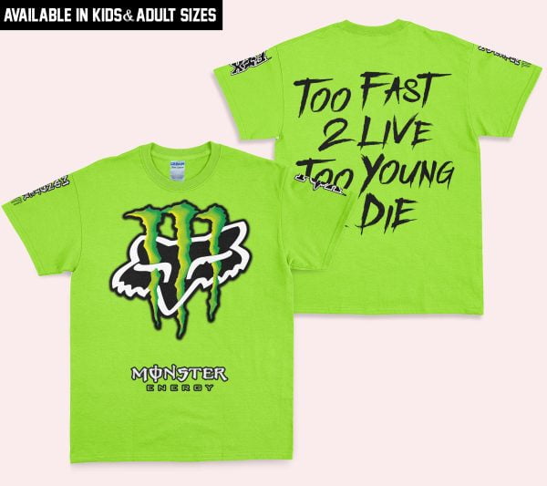 Too Fast To Live Too Young To Die - Monster Energy Fox Racing - Green - Image 5