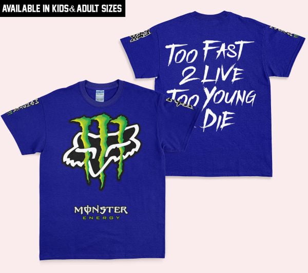 Too Fast To Live Too Young To Die - Monster Energy Fox Racing - Navy - Image 3