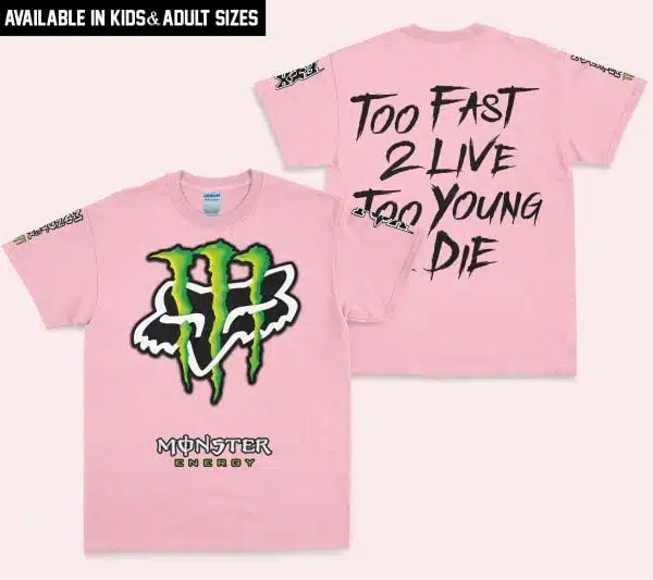 Too Fast To Live Too Young To Die - Monster Energy Fox Racing - Pink - Image 4