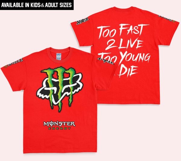 Too Fast To Live Too Young To Die - Monster Energy Fox Racing - Red - Image 5
