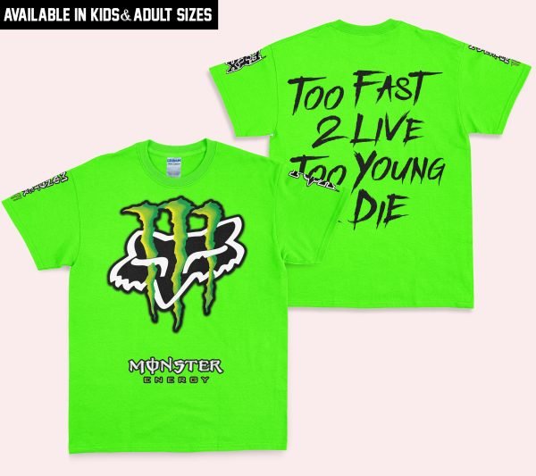 Too Fast To Live Too Young To Die - Monster Energy Fox Racing - Vivid green - Image 5