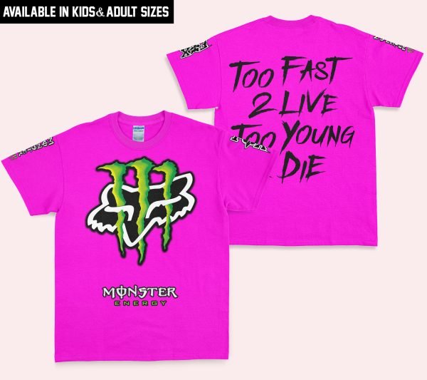 Too Fast To Live Too Young To Die - Monster Energy Fox Racing - Vivid pink - Image 5