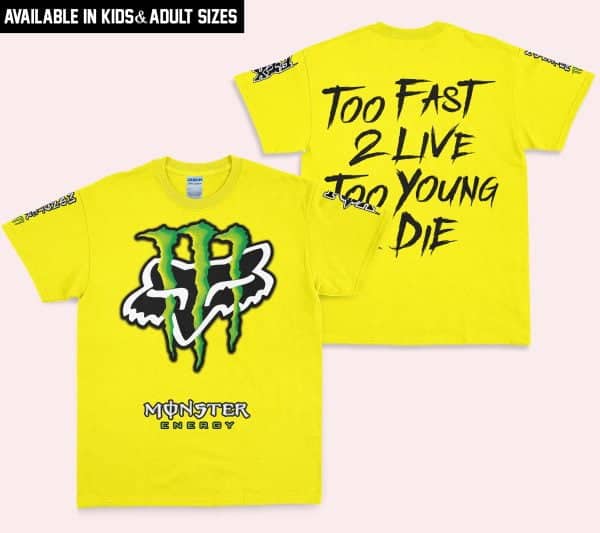 Too Fast To Live Too Young To Die - Monster Energy Fox Racing - Yellow - Image 5