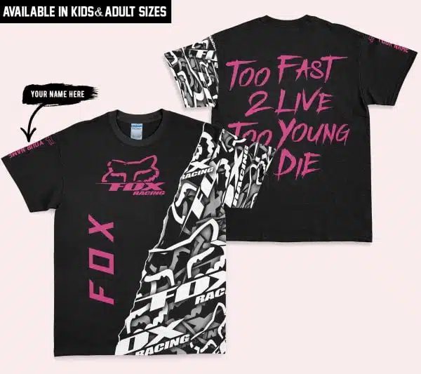 Too Fast To Live Too Young To Die - Fox Racing - Bright Pink - Image 3