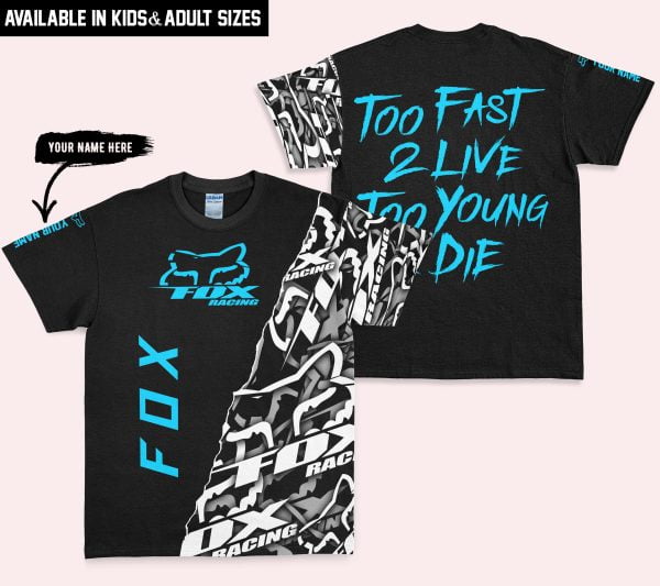 Too Fast To Live Too Young To Die - Fox Racing - Sky Blue - Image 3
