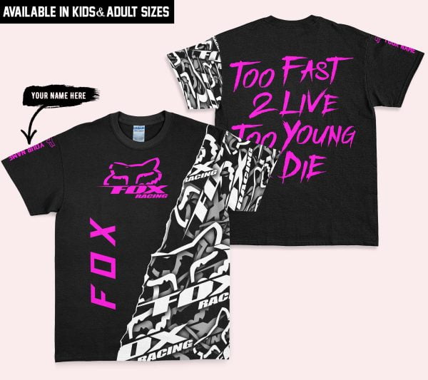 Too Fast To Live Too Young To Die - Fox Racing - Vivid Pink - Image 3