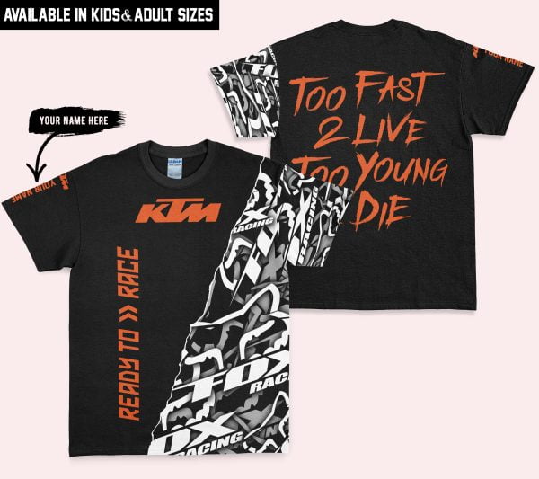 Too Fast To Live Too Young To Die - Ktm - Custom name - Orange - Image 3