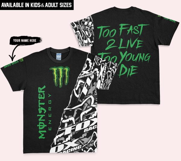 Too Fast To Live Too Young To Die - Monster - Custom name - Green - Image 4