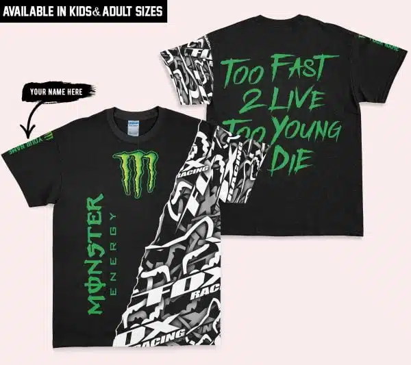 Too Fast To Live Too Young To Die - Monster - Custom name - Green - Image 4