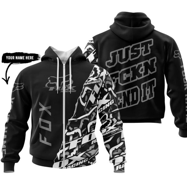 Just Fkcn Send It - Fox Racing - Custom name - Grey - Image 2