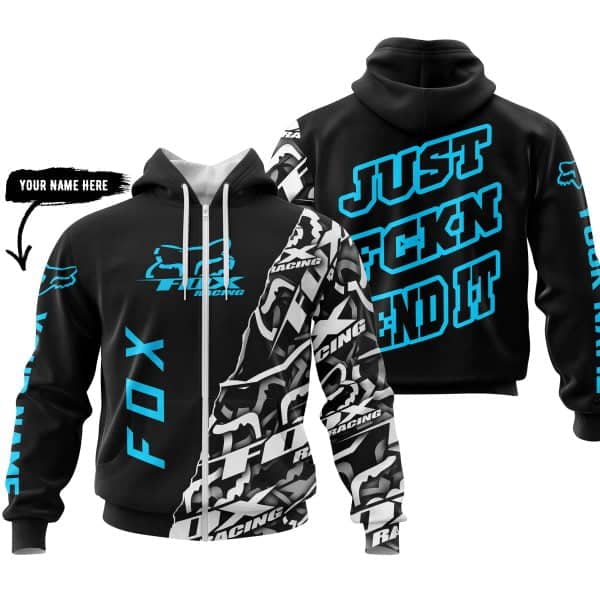 Just Fkcn Send It - Fox Racing - Custom name - Sky blue - Image 2