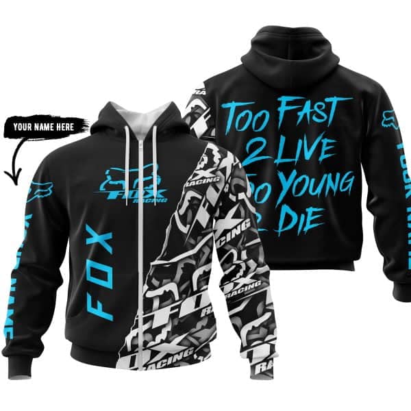 Too Fast To Live Too Young To Die - Fox Racing - Sky Blue - Image 2