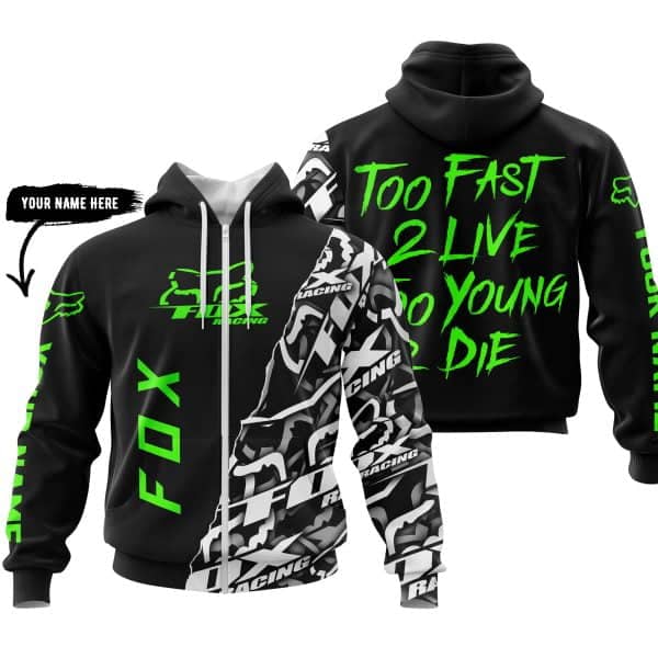 Too Fast To Live Too Young To Die - Fox Racing - Vivid Green - Image 2