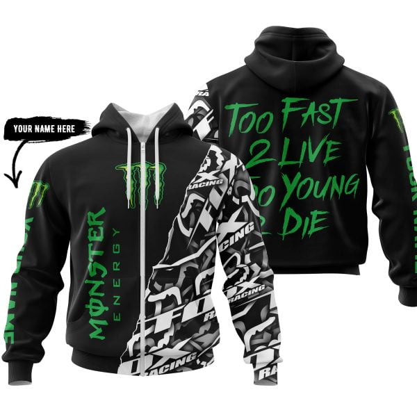 Too Fast To Live Too Young To Die - Monster - Custom name - Green - Image 2