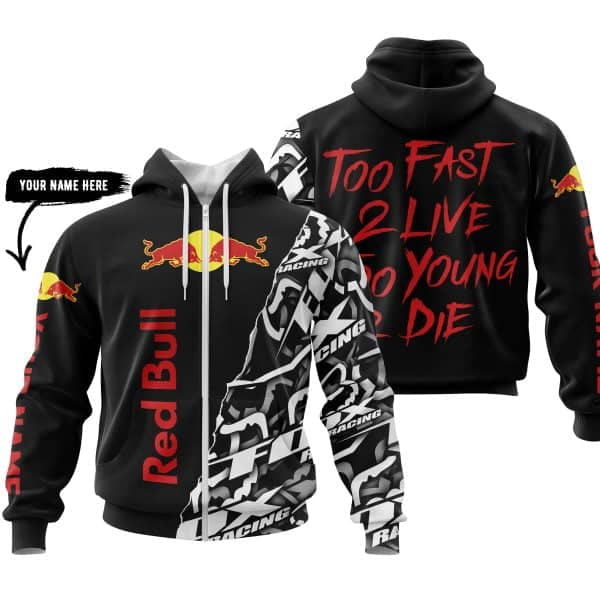 Too Fast To Live Too Young To Die - Redbull - Custom name - Red - Image 2