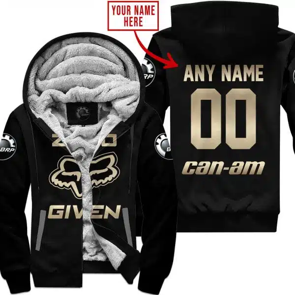 Zero Fox Given Gold - Custom Name Racing - Can Am - Fleece Zip Hoodie