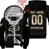 Zero Fox Given Gold - Custom Name Racing - Honda - Fleece Zip Hoodie
