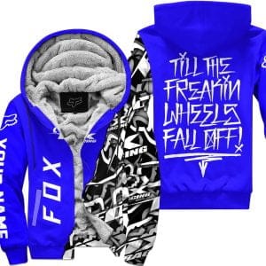 Till The Freakin Wheel Fall Off – Fox Racing – Blue - Fleece Zip Hoodie
