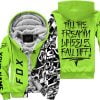 Till The Freakin Wheel Fall Off – Fox Racing – Green - Fleece Zip Hoodie