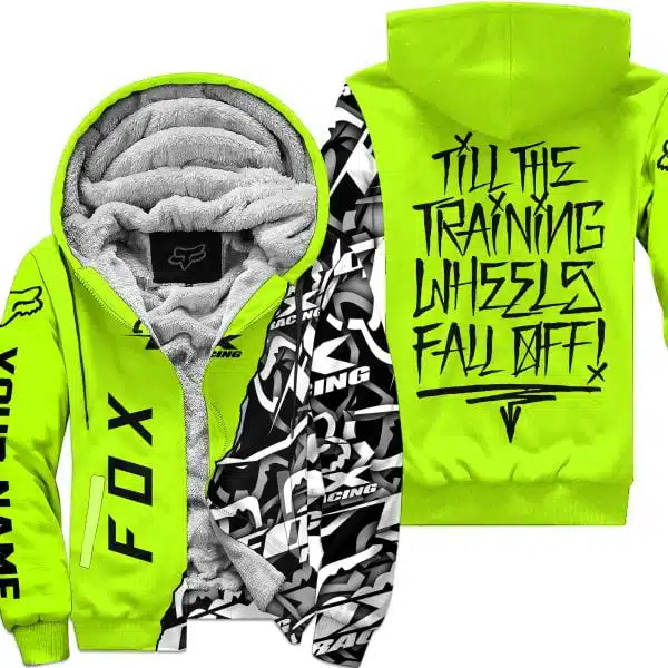 Till The Training Wheel Fall Off – Fox Racing – Neon - Fleece Zip Hoodie
