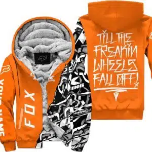 Till The Freakin Wheel Fall Off – Fox Racing – Orange - Fleece Zip Hoodie
