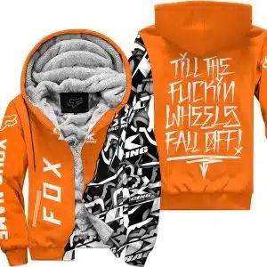 Till The Fuckin Wheel Fall Off – Fox Racing – Orange - Fleece Zip Hoodie